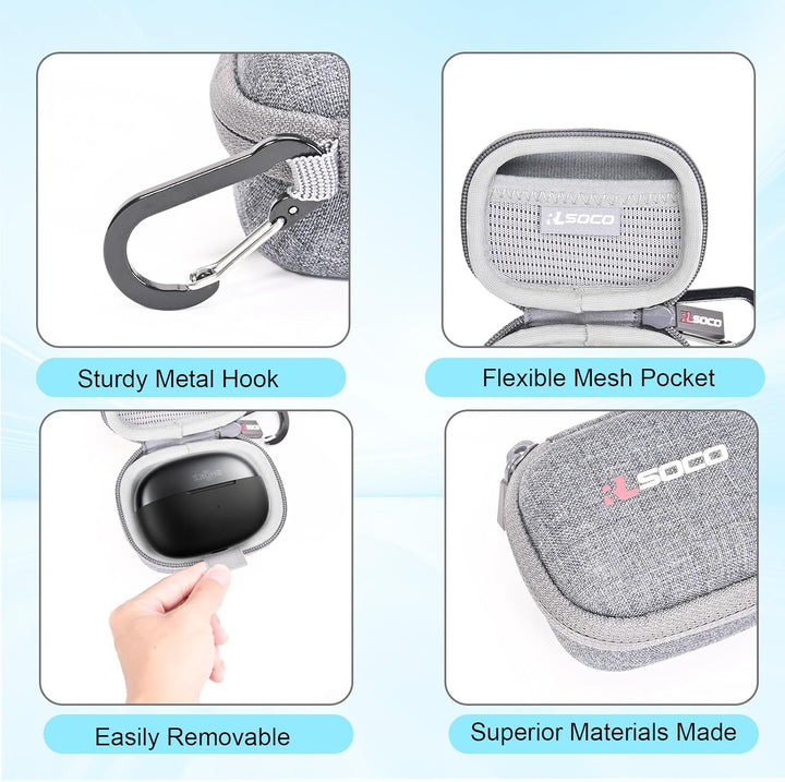 RLSOCO Tasche für SHOKZ OpenDots ONE Open Ear Kopfhörer - Grau