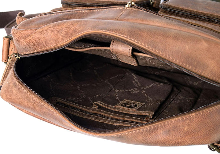 Greenland Nature Montenegro Umhängetasche Leder 33 cm Laptopfach