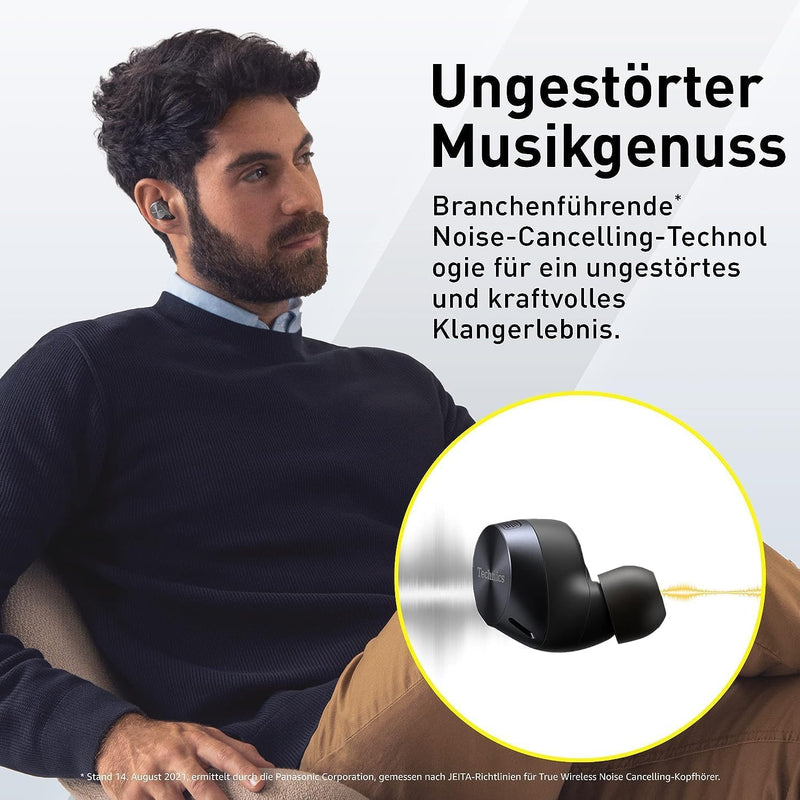 Technics EAH-AZ60 Kabellose In-Ear-Bluetooth-Kopfhörer, Geräuschunterdrückung, 24 Stunden Akkulaufze