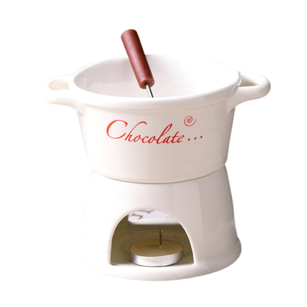 Keramike Schokofondue Tasse, 330ml, Butter Schokoladen Wärme Mit Gabeln, Schokobrunnen, Home Teelich