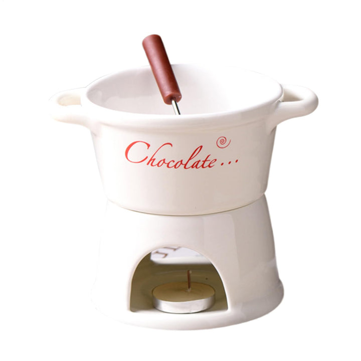 Keramike Schokofondue Tasse, 330ml, Butter Schokoladen Wärme Mit Gabeln, Schokobrunnen, Home Teelich