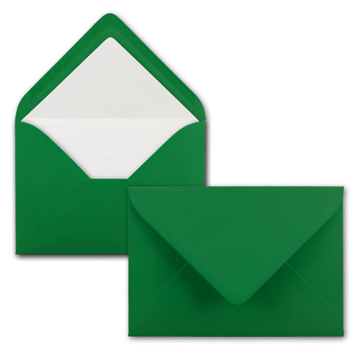 75 Briefumschläge Tannengrün (Grün) - DIN C6 - gefüttert mit weissem Seidenpapier - 100 g/m² - 11,4