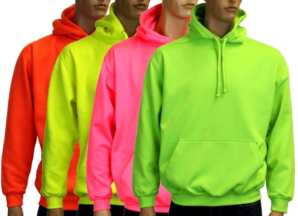 Coole-Fun-T-Shirts Herren Neon Sweatshirt mit Kapuze floureszierend, neongreen, XL, 10811_neongreen_