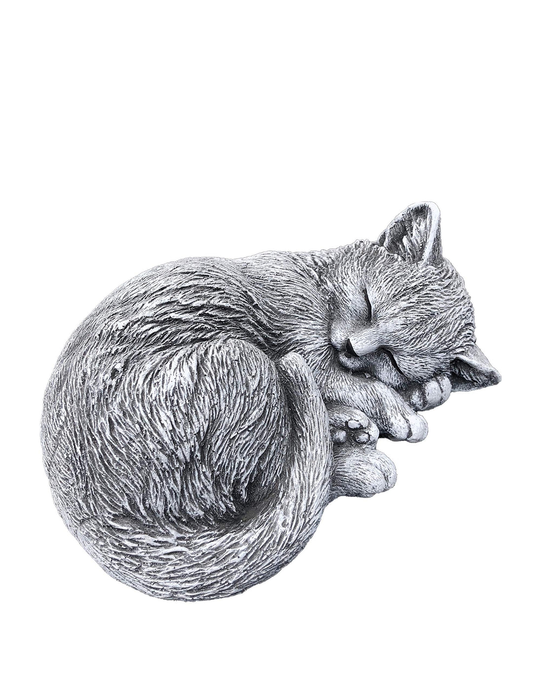 Steinfigur kleine Katze Tinka eingerollt (8x17x14 cm), Frost- und wetterfest bis -30°C, massiver Ste