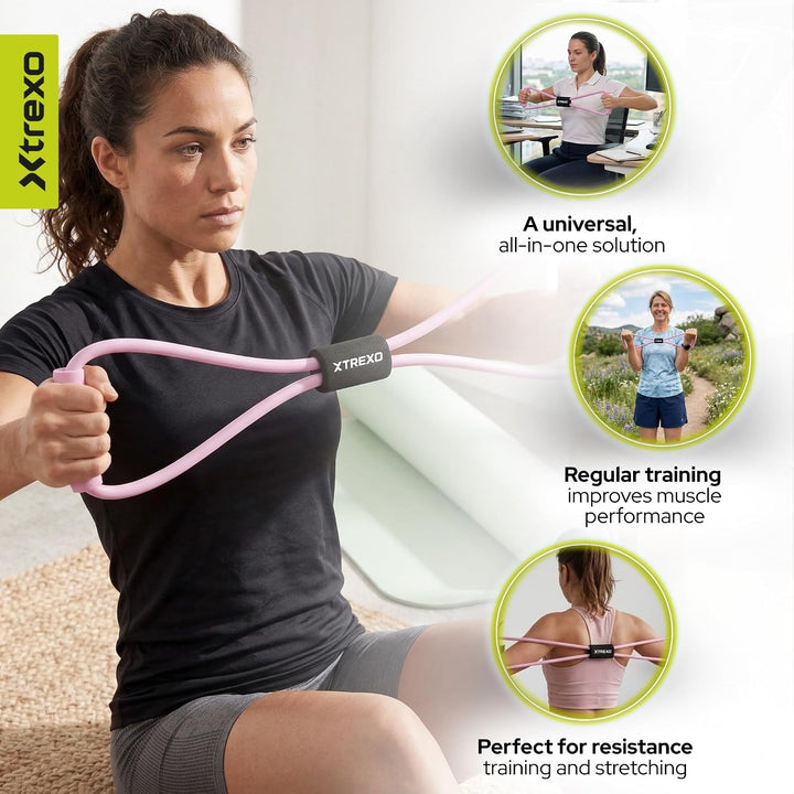 Fitness Expander mit Griffen – Widerstandsband aus TPR & Schaumstoff – 100 cm – Elastisches Training