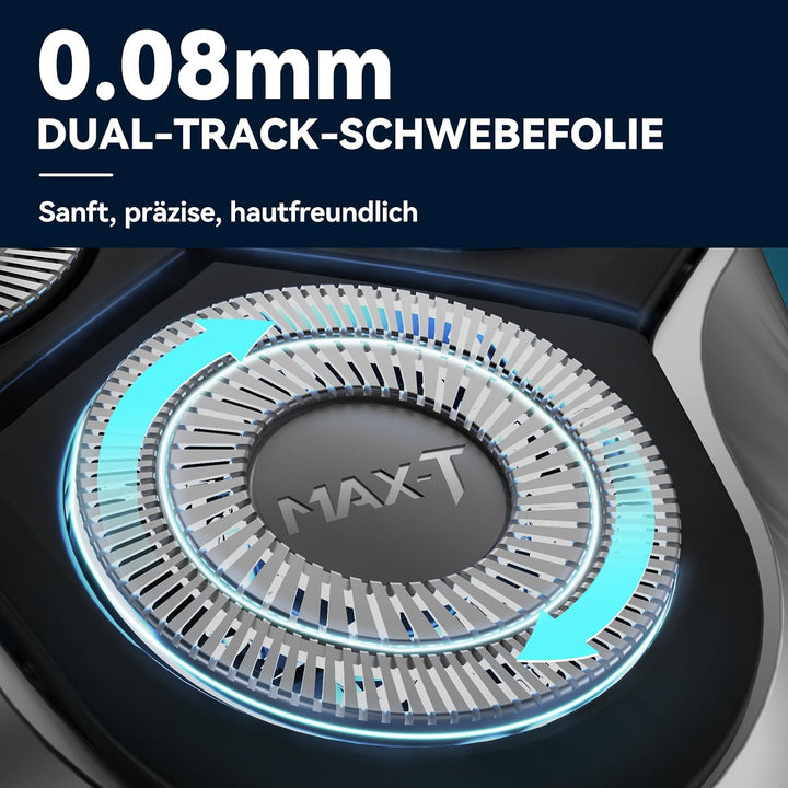 MAX-T Rasierer Herren Elektrisch Nass und Trocken, 3D ProSkin IPX7 Wasserdicht Elektrorasierer mit P