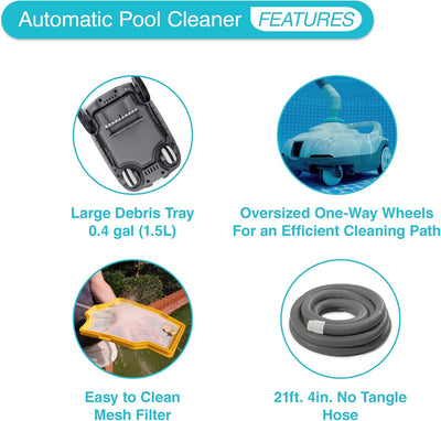 INTEX 28006E ZX100 Auto-Poolreiniger | inklusive 3,8 cm Konverter und 6,3 m verhedderungsfreier Schl