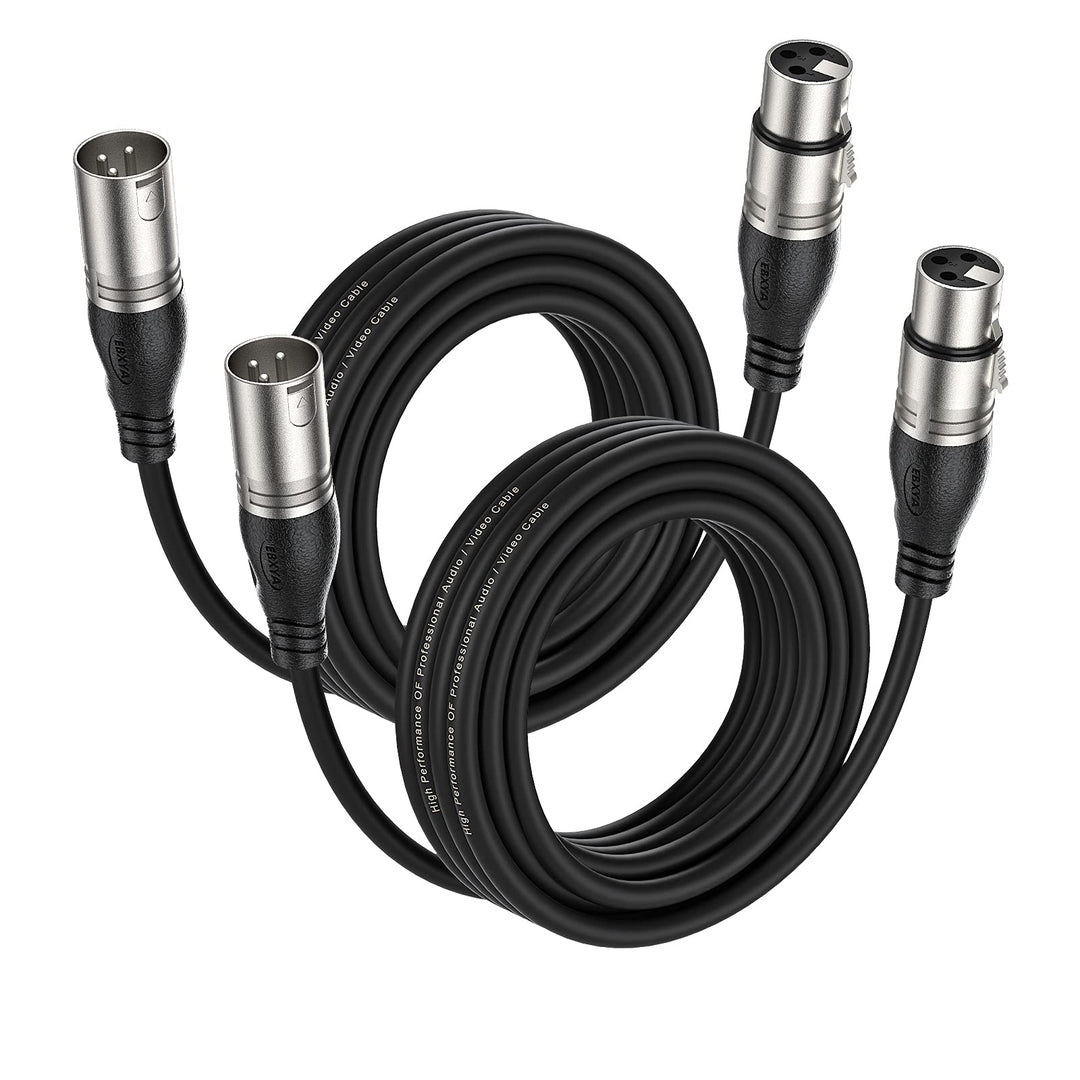 EBXYA XLR Kabel Mikrofonkabel 5M 2er Pack - Premium 3-Pin symmetrischer XLR Stecker auf Buchse Mikro