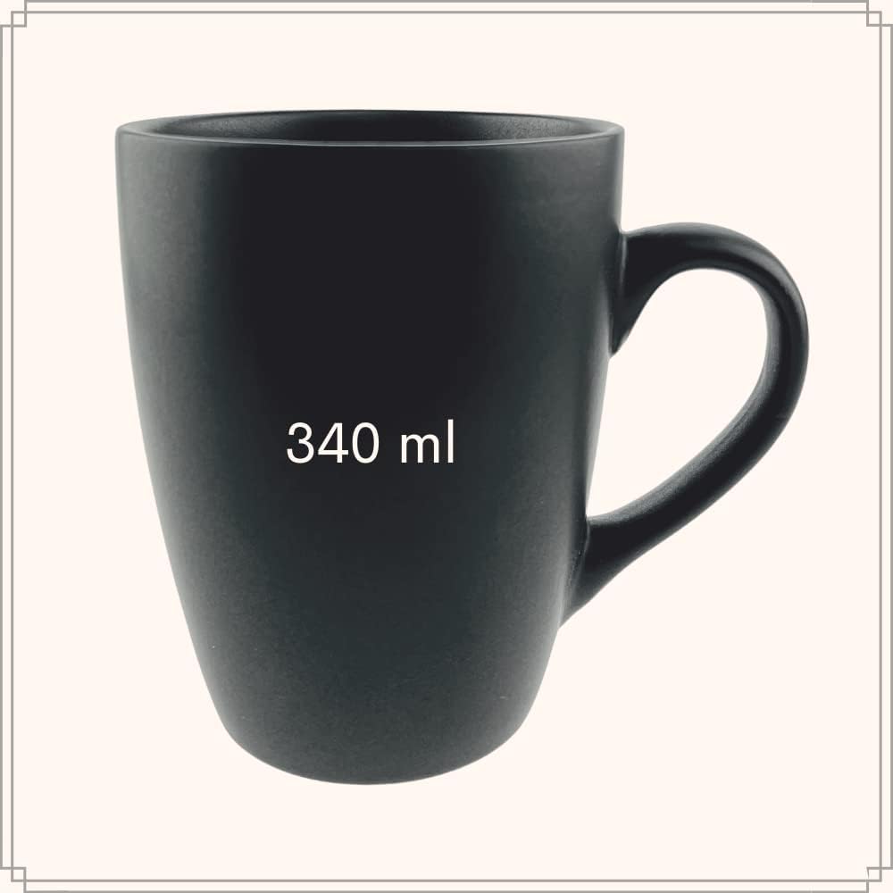 OTIX Kaffeetassen - mit Ohr - 6er Set - Matte - Schwarz - 340ml