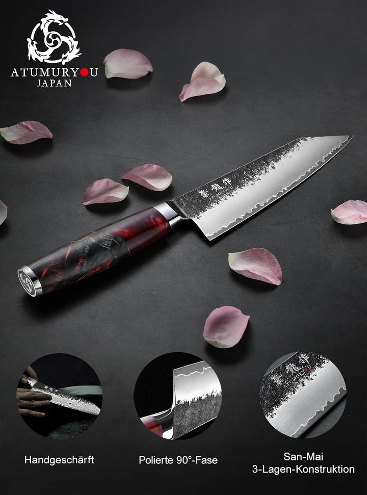 Handgeschmiedetes Japanisches Kochmesser 18cm, Kiritsuke Messer 18 cm, 18 cm