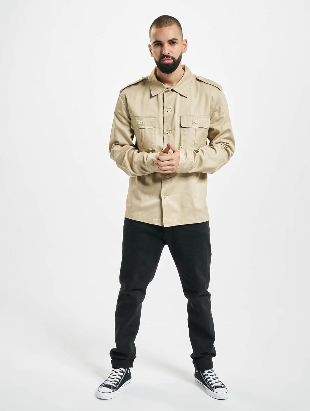 Brandit Vintage Shirt Long Sleeve,mehrere Farbvarianten, Grössen S bis 7XL S Beige, S Beige