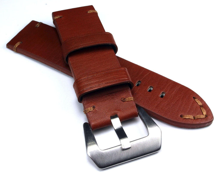 Handmade Herren Leder Uhrenarmband 24mm Braun B19