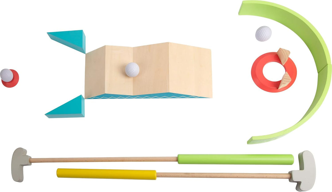 small foot Minigolf-Set "Active" aus Holz, FSC 100%-zertifiziert, 10 Hindernisse, Gartenspiel ab 5 J