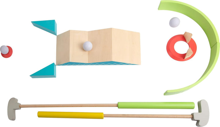small foot Minigolf-Set "Active" aus Holz, FSC 100%-zertifiziert, 10 Hindernisse, Gartenspiel ab 5 J