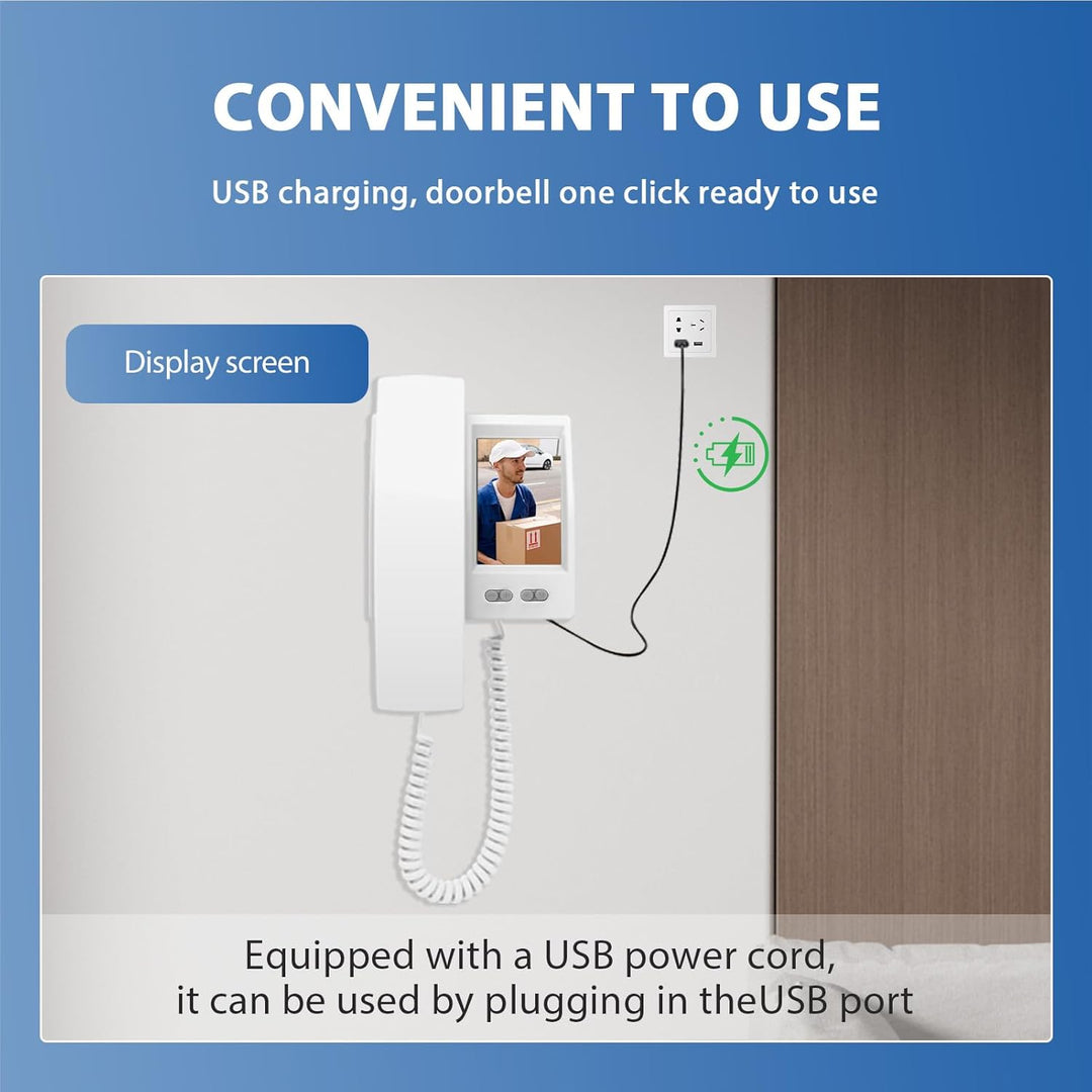 Video Door Phone System 4.5 Inch IPS Screen Wireless Doorbell with Camera Doorphone Telephone Style