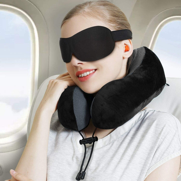 FANDARE Nackenkissen Reisekissen aus Memory-Schaum Neck Pillow Damen Herren Nackenhörnchen Nackenstü