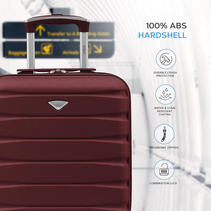 Flight Knight Leichtes, starres ABS-Handgepack mit 4 Radern, zugelassen fur uber 100 Fluggesellschaf