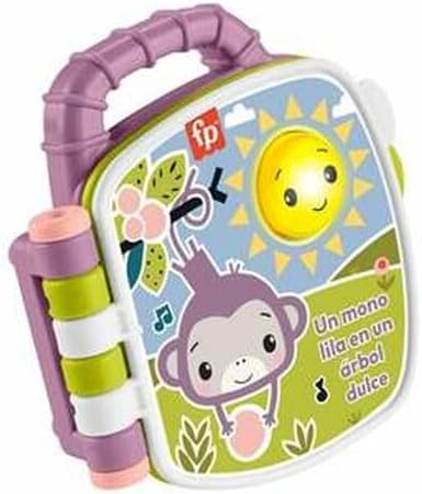 Fisher-Price JFN09 Musikgeschichtenbuch des lila Monitos, Babyspielzeug mit Lichtern und Geräuschen,
