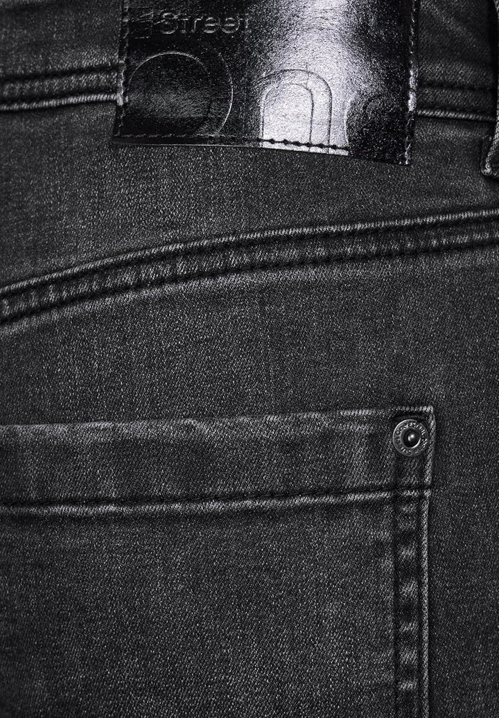 STREET ONE Damen Jeanshose High Waist 27W / 30L Soft Black Wash, 27W / 30L Soft Black Wash