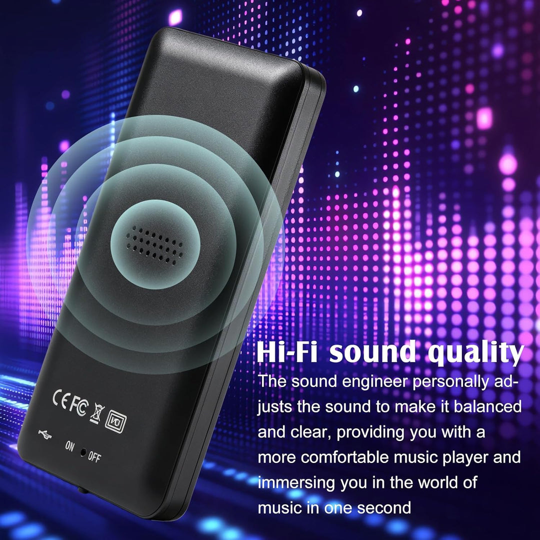 64GB MP3 Player, MP3-Player Bluetooth 5.0 mit 1,8" TFT-Farbbildschirm, Tragbarer Musik-Player mit La