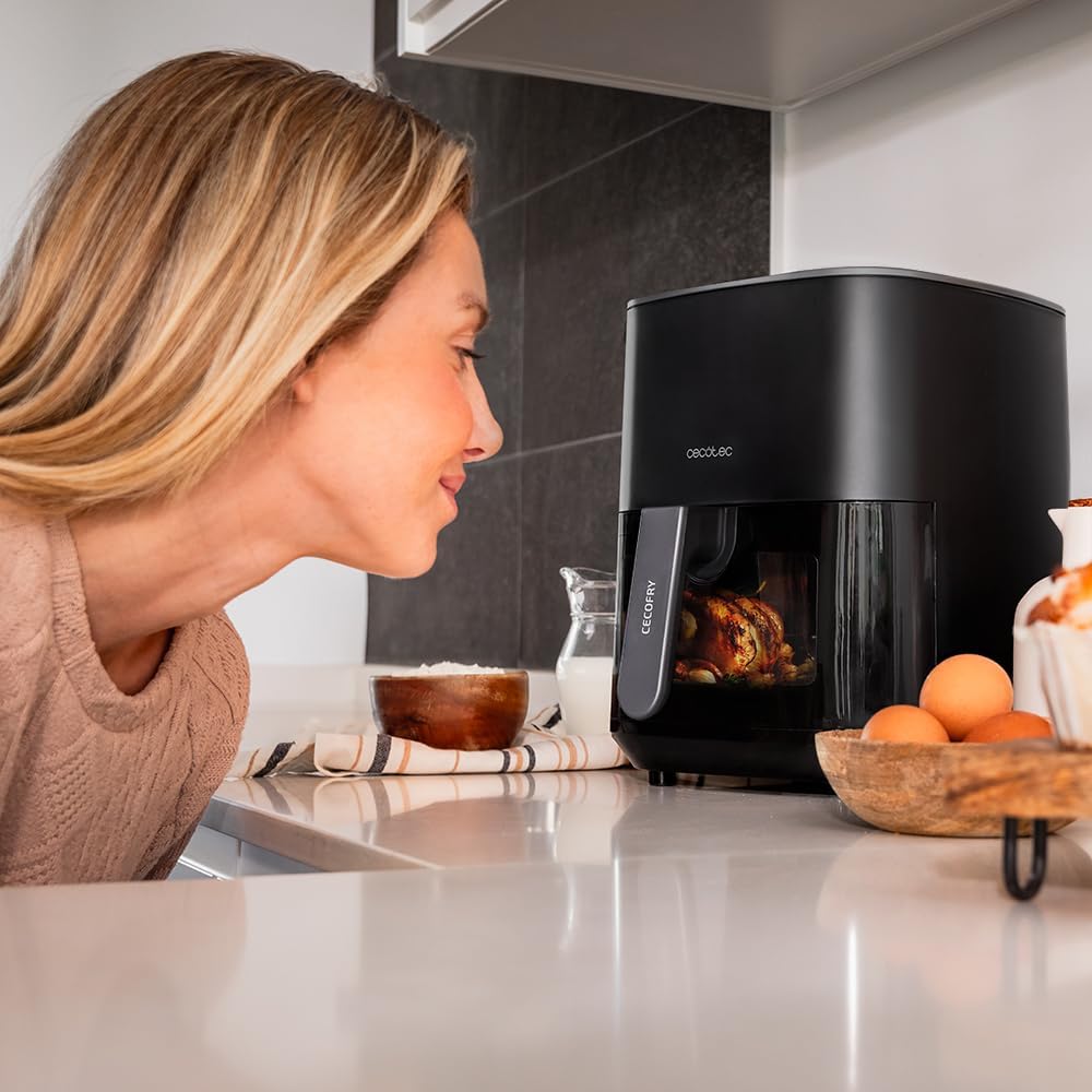 Cecotec Heissluftfritteuse ohne Öl mit 6,5 l Cecofry Fantastik Window 6500 Fenster. 1700W, PerfectCo