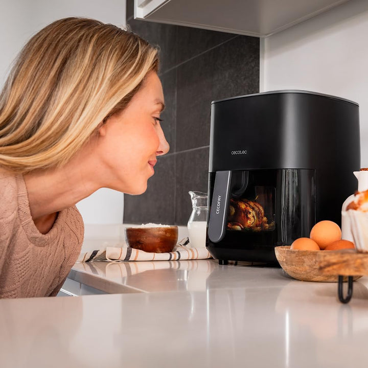 Cecotec Heissluftfritteuse ohne Öl mit 6,5 l Cecofry Fantastik Window 6500 Fenster. 1700W, PerfectCo