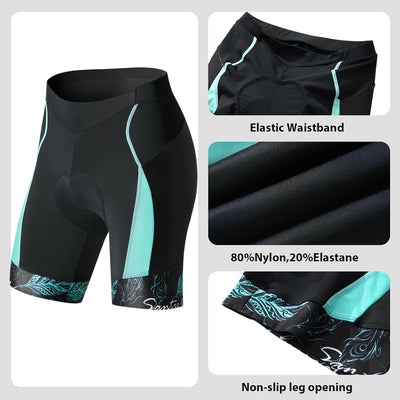 Santic Fahrradhose Damen Gepolstert Kurz Radlerhose Damen Radhose Damen mit Sitzpolster Radsportshor