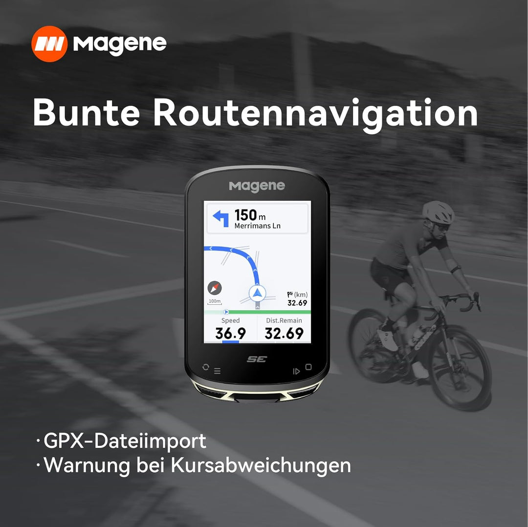 Magene C506SE GPS Kabellos Fahrradcomputer, Streckennavigation, 2,4-Zoll-wasserdichte-Farbbildschirm