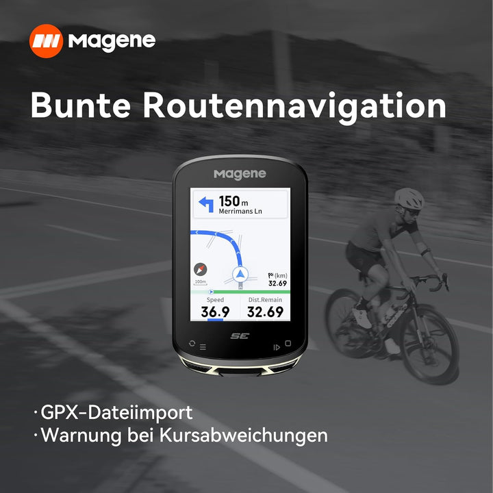 Magene C506SE GPS Kabellos Fahrradcomputer, Streckennavigation, 2,4-Zoll-wasserdichte-Farbbildschirm