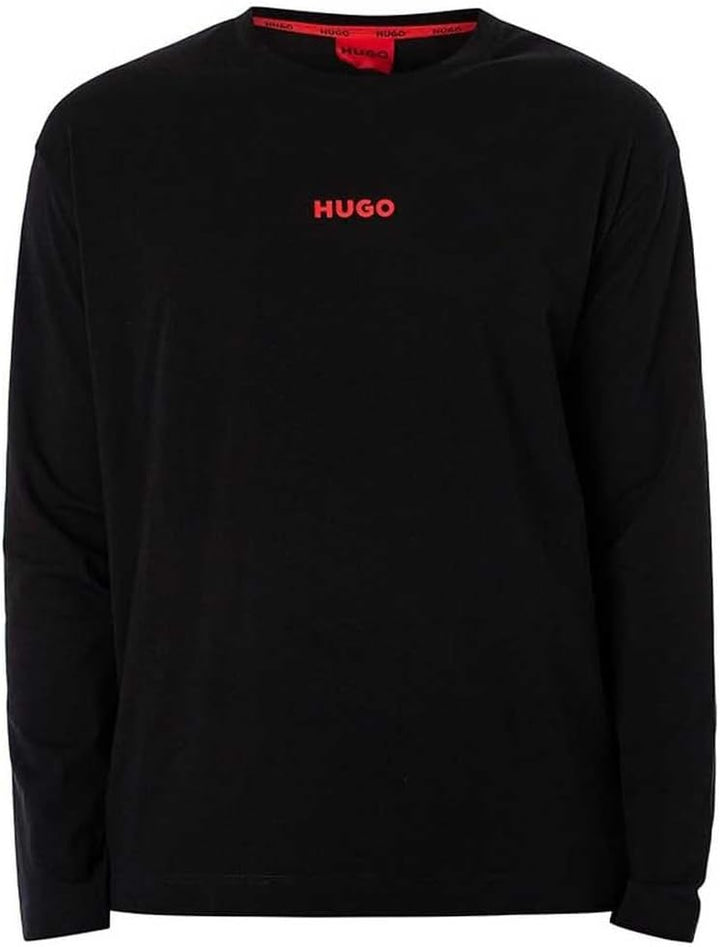 HUGO Herren Linked Ls-Shirt Pyjama Longsleeve M Black1, M Black1