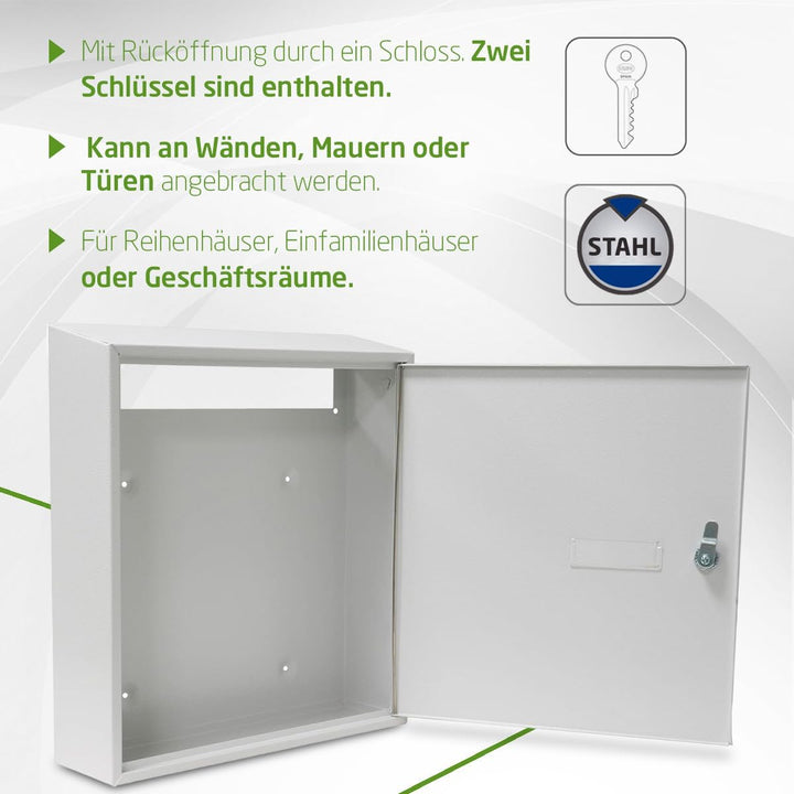 Amig – Briefkasten für den Innenbereich | zum Anbringen an Wänden, Wänden oder Türen | Stahl | Weiss
