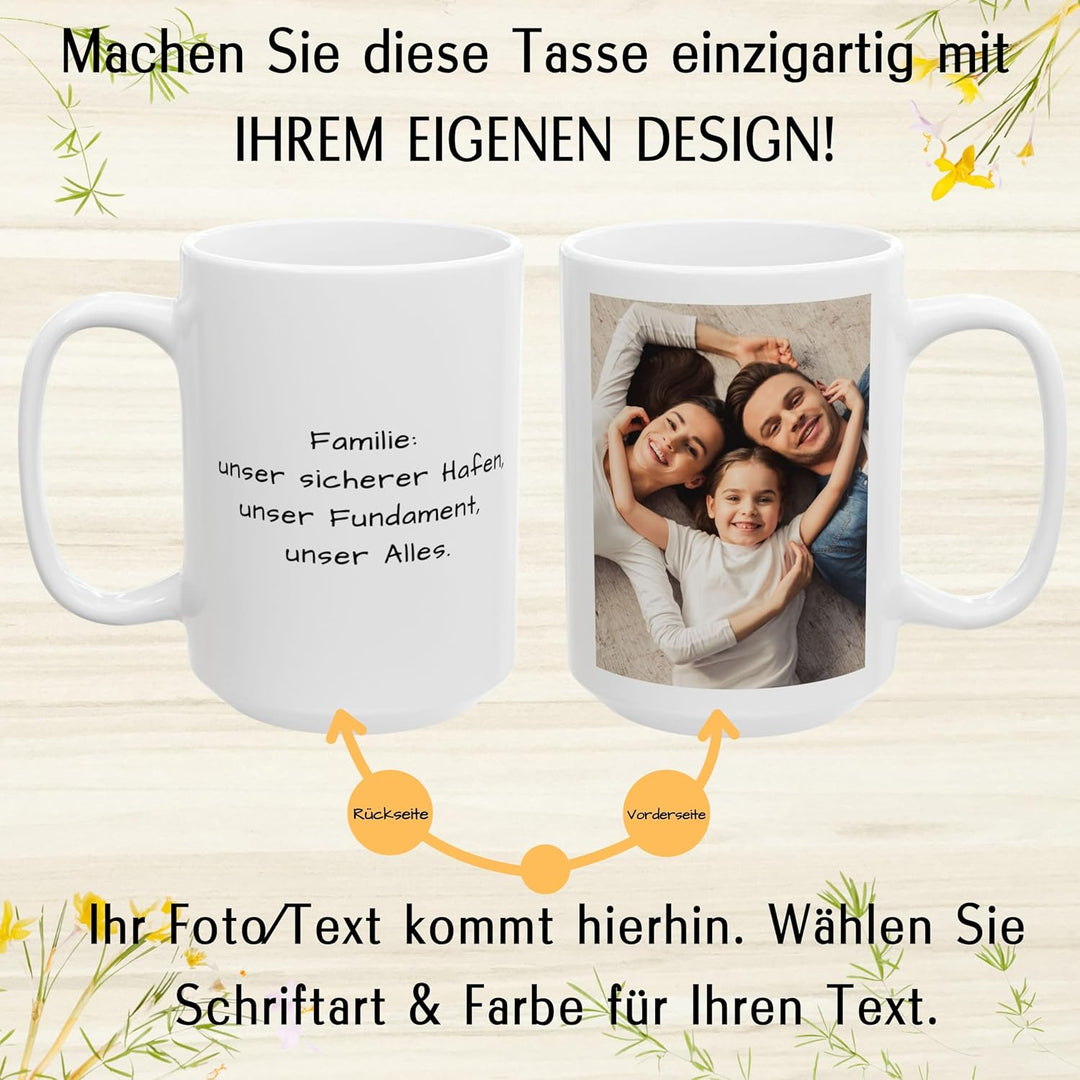Individuelle Tasse mit Bild oder Text Ihrer Uploads, personalisierte Tasse, mikrowellen- und spülmas