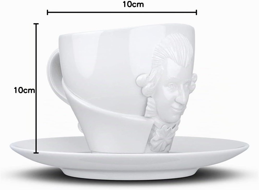 FIFTYEIGHT PRODUCTS / Talent / Kaffeetasse mit Untertasse „Amadeus Mozart“- Portrait (Porzellan, 260