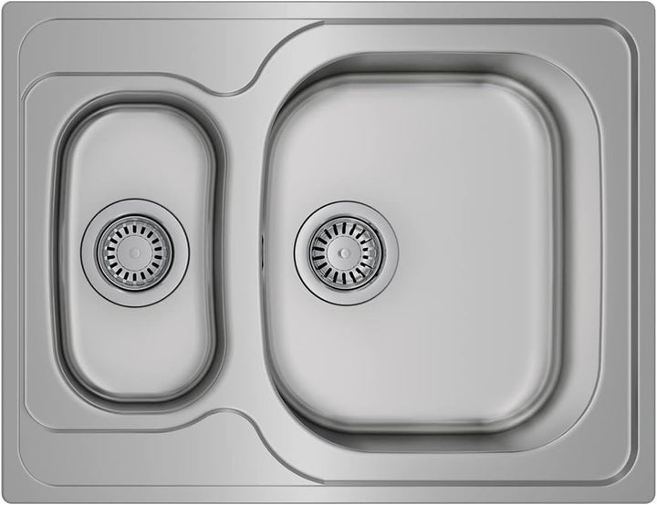 Teka Universe 60 T-XP 1½C Küchenspüle mit 2 Becken, eingebettet und wendbar, für Möbel mit 60 cm, gr