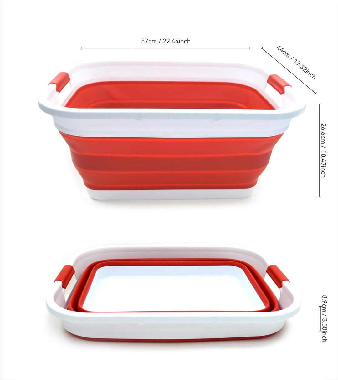 SAMMART 41L Collapsible Plastic Laundry Basket - Foldable Pop Up Storage Container/Organizer - Porta