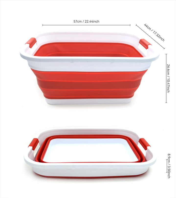 SAMMART 41L Collapsible Plastic Laundry Basket - Foldable Pop Up Storage Container/Organizer - Porta
