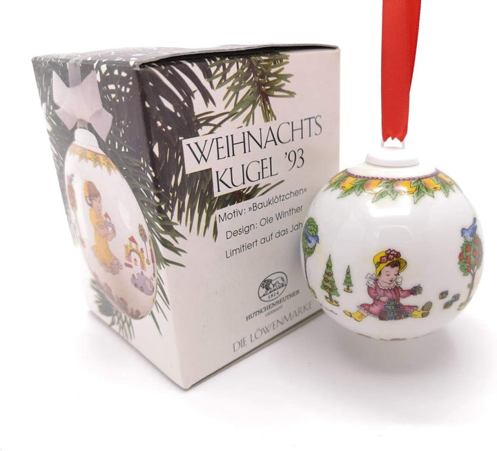 Hutschenreuther - Weihnachtskugel 1993 - Kugel aus Porzellan - NEU - OVP - 1. WAHL