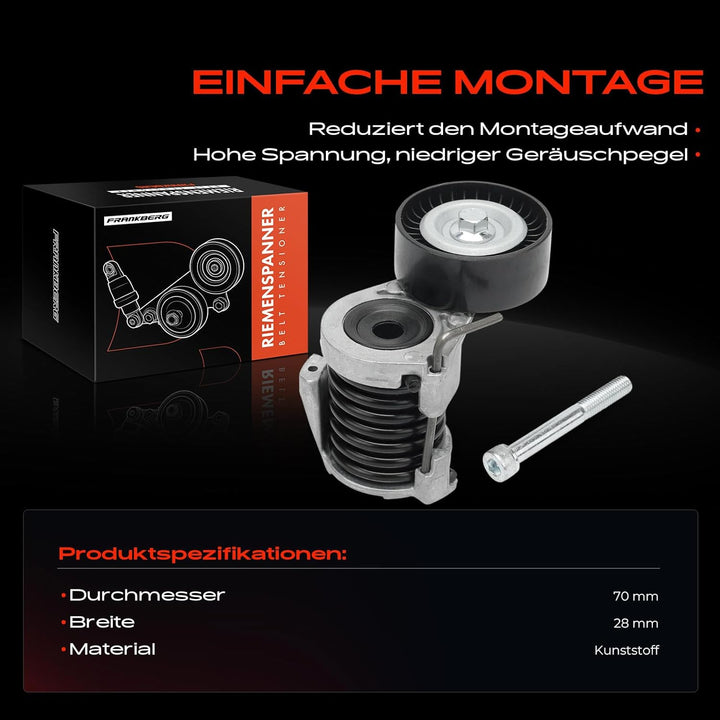 Frankberg Spannrolle Riemenspanner für 1er E81 E87 E88 E82 116i 118i 120i 3er E90 E91 E92 E93 316i 3