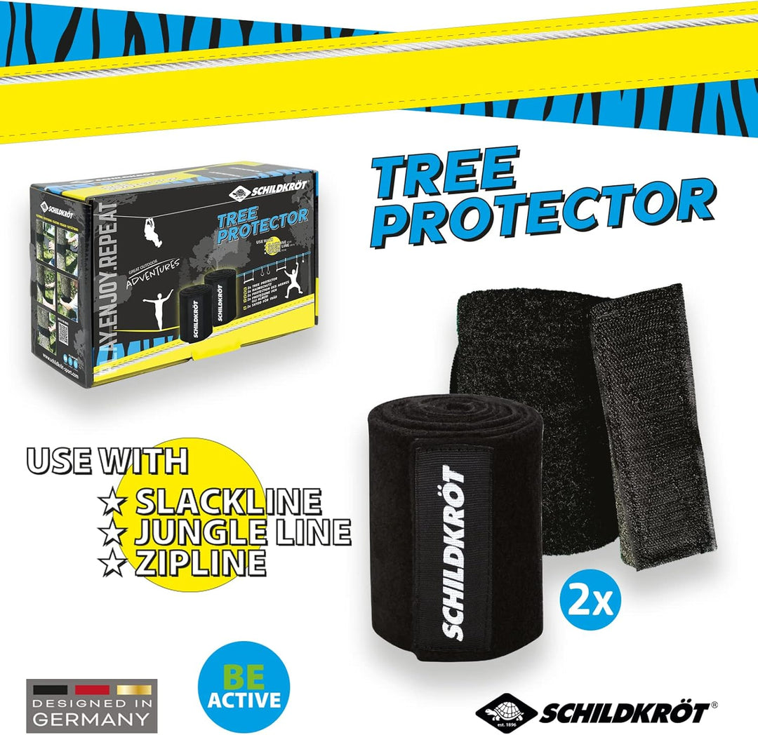 Schildkröt Baumschutz für Slackline, Jungle Line, Zipline, Komplettes Set für 2 Bäume, XXL-Version,