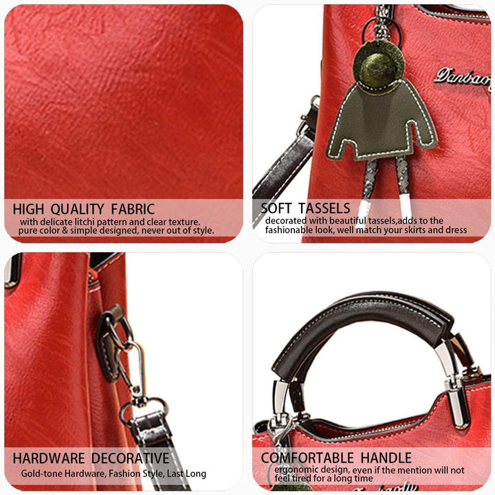 BUKESIYI Damen Tasche Umhängetasche Handtasche Frauen Klein Schultertasche Weekender Lack PU Leder C