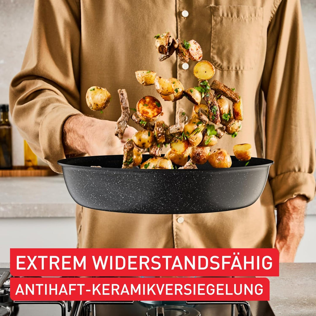 Tefal Explore On Keramikpfanne 28 cm, leistungsstarke Antihaftkeramikversiegelung, Fusioncore-Techno
