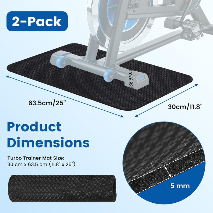 2 Stück Bodenschutzmatte Fitnessgerät, Bodenschutzmatten, Doppelseitiges Silikon Rutschfeste Matte,