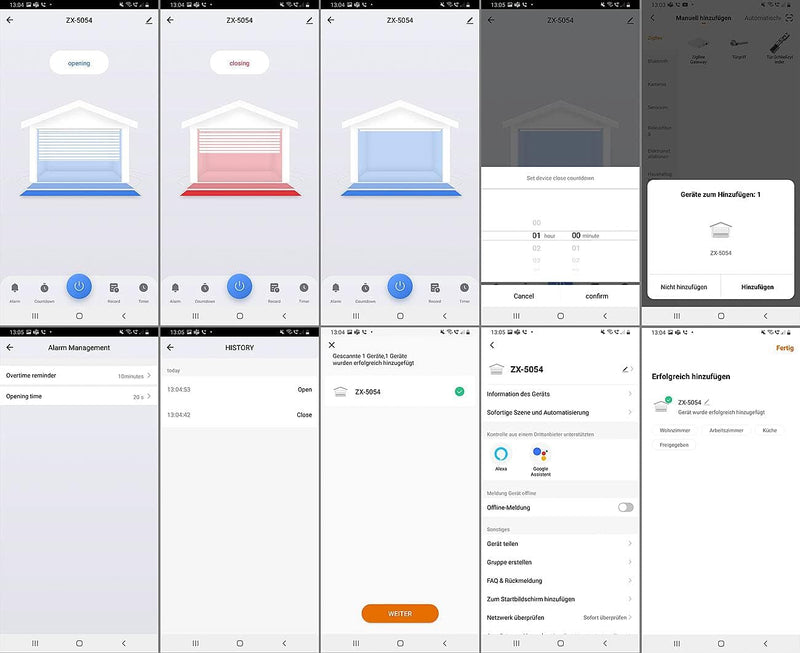 Lescars Wlan Garagentoröffner: 2er-Set WLAN-Garagentor-Steuerung mit App, Timer- & Countdown-Funktio