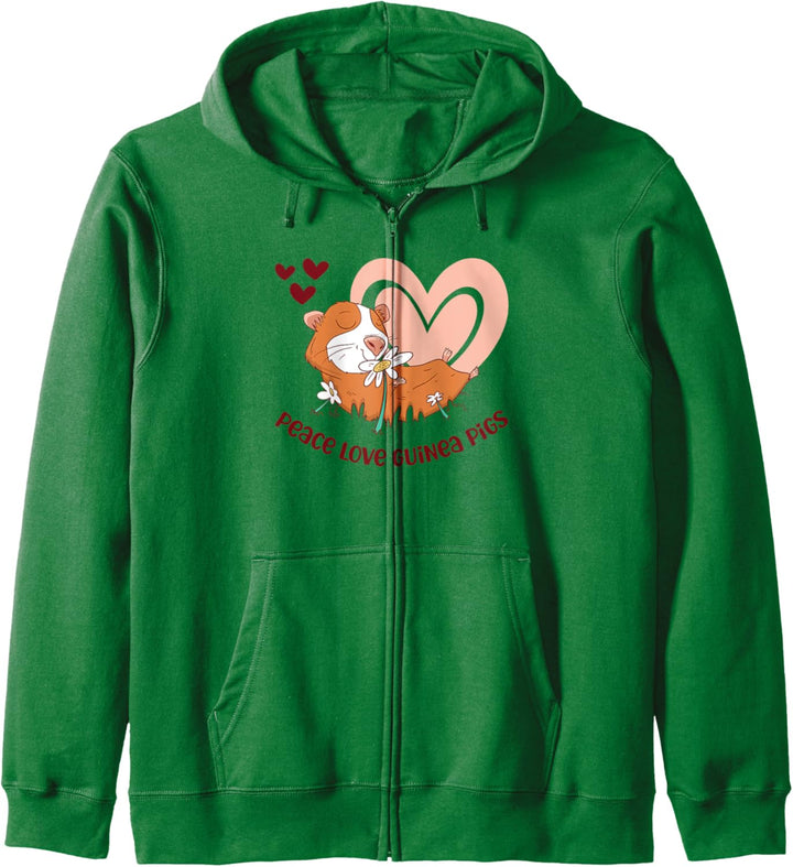 Peace Love Guinea Pigs Lustiger Spruch für Kapuzenjacke