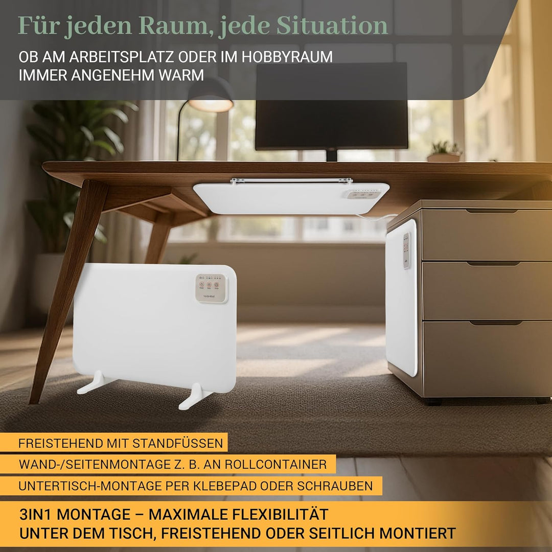 Heidenfeld Infrarotheizung 3in1 Tischheizung HF-TH120 | 120 Watt - Infrarot Heizkörper - Elektroheiz