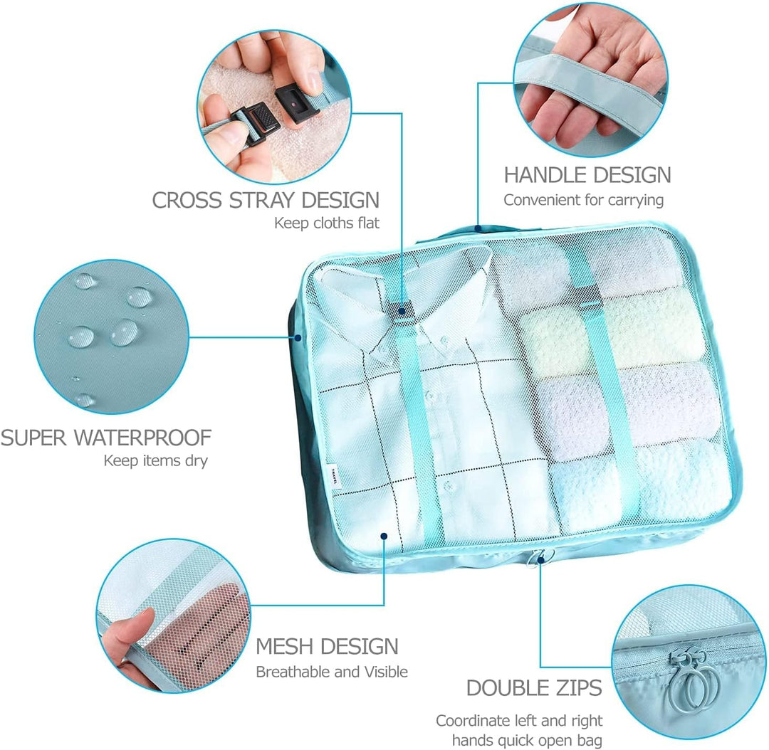 BillyBath Organizer set, Packing Cubes Kleidertaschen Schuhbeutel Reiseorganizer Packwürfel Kosmetik