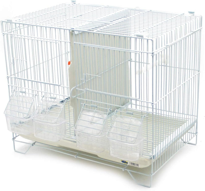 BPS Brutkäfig Vogelzuchtkäfig mit Futternapf Trinknapf Springbrunnen Eimer Grösse M/L (M: 43 x 29 x