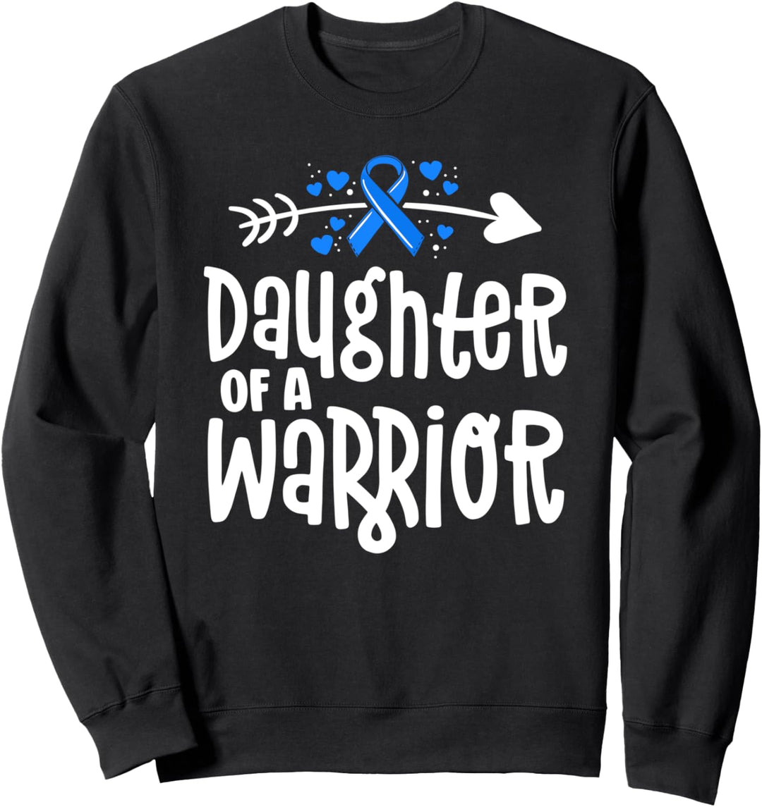 Daughter Of A Warrior ALS Gift Family Blue Ribbon Awareness Sweatshirt