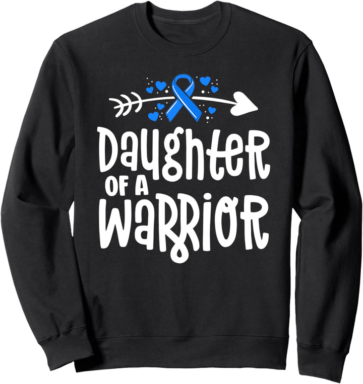Daughter Of A Warrior ALS Gift Family Blue Ribbon Awareness Sweatshirt