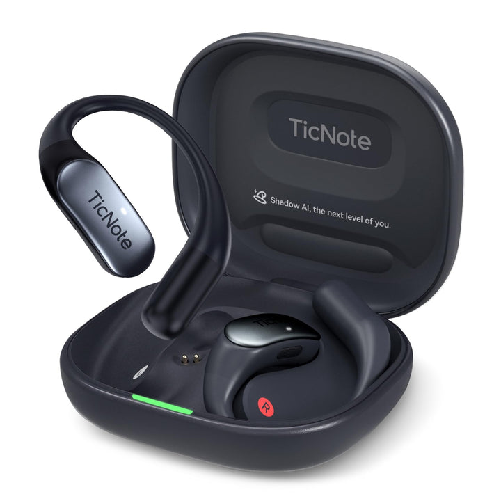 TicNote Pods Wearable KI-Sprachrekorder, 4G integriert kein Smartphone nötig – Sprachaktiviertes Auf